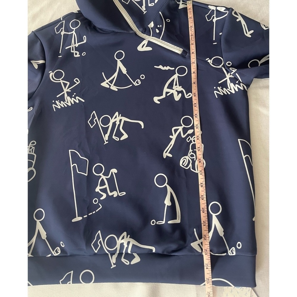 Acegolfs Hyper Prep Golf Sweatshirt Womens Medium Navy Quarter Zip Pullover NWT - Picture 10 of 14